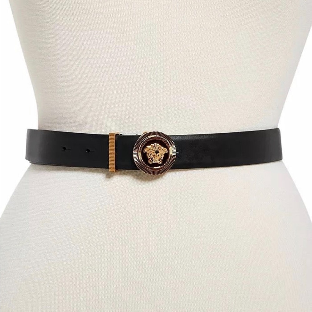 Versace Women's Medusa Biggie Leather Belt (Size 75)